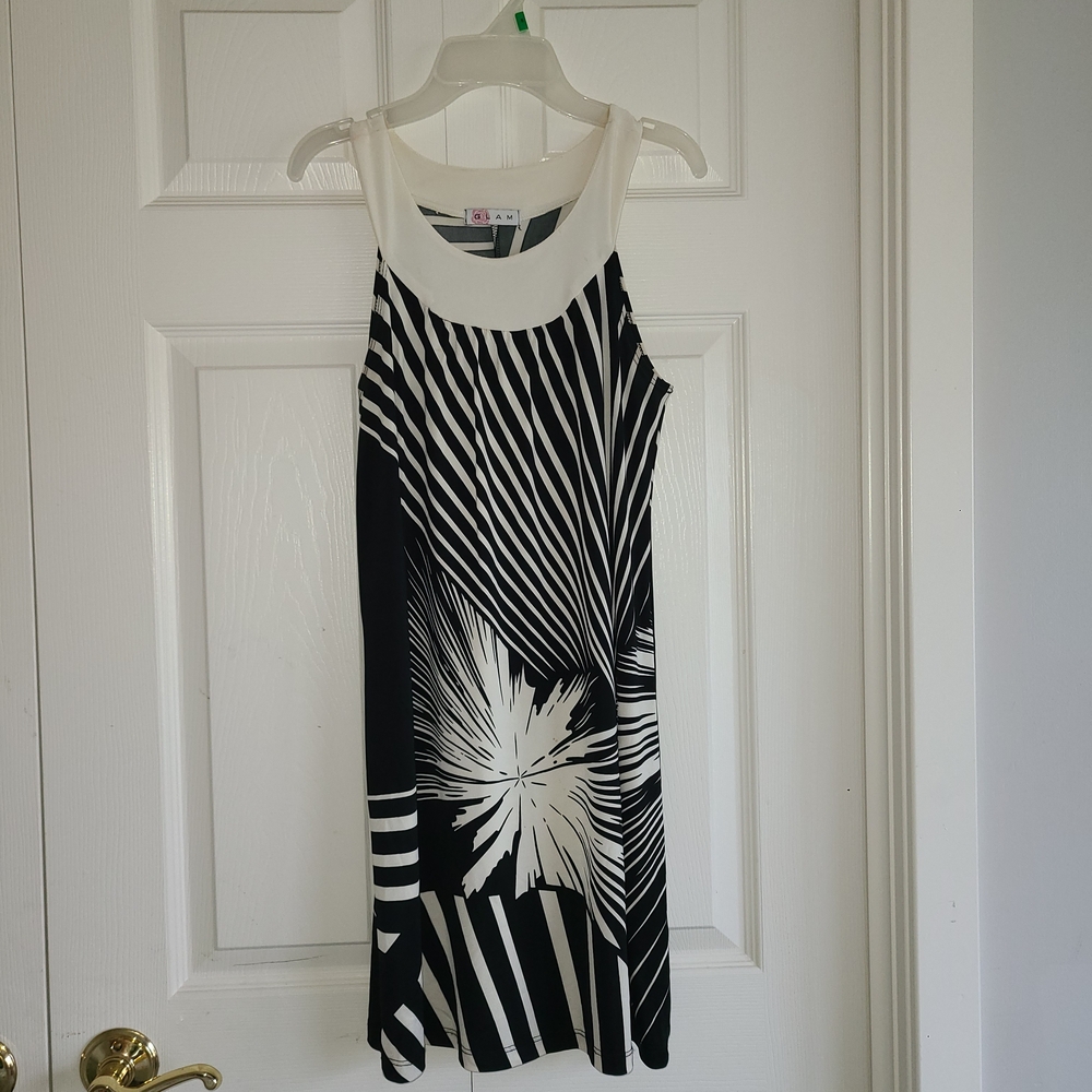 Glam Black and White Mini Dress